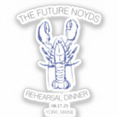 Kustkreeft huwelijksrepetitie diner sticker (Voorkant)