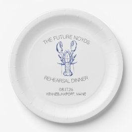 Kustkreeft huwelijksrepetitie diner sticker papieren bordje