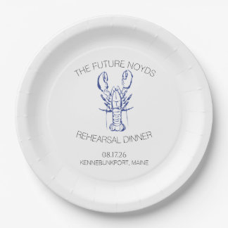 Kustkreeft huwelijksrepetitie diner sticker papieren bordje