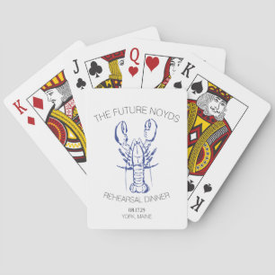 Kustkreeft huwelijksrepetitie diner sticker pokerkaarten