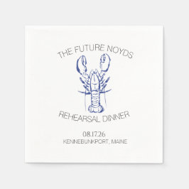 Kustkreeft huwelijksrepetitie diner sticker servet