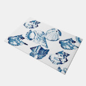 kustkreeft indigo blauwe oceaan waterverf seashell deurmat (Schuin)