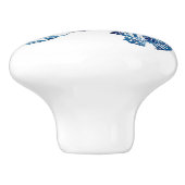 kustkreeft indigo blauwe oceaan waterverf seashell keramische knop (Zijkant)