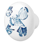 kustkreeft indigo blauwe oceaan waterverf seashell keramische knop (Rechts)