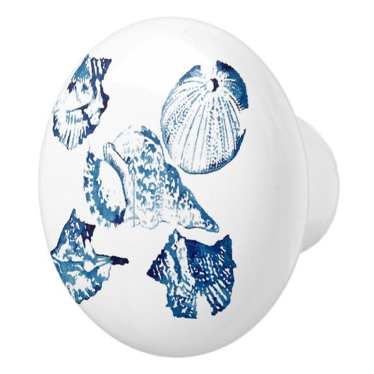 kustkreeft indigo blauwe oceaan waterverf seashell keramische knop (Rechts)