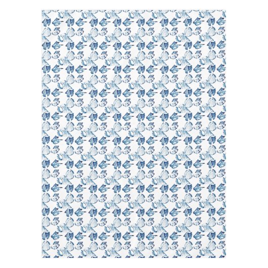 kustkreeft indigo blauwe oceaan waterverf seashell tafelkleed (Voorkant)