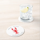 Kustkreeft Kookt Strandbruiloft Ronde Kartonnen Onderzetter (Insitu)