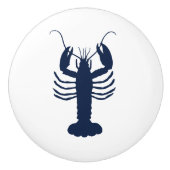 Kustkreeft Navy blauw en wit Keramische Knop (Voorkant)