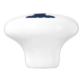 Kustkreeft Navy blauw en wit Keramische Knop (Zijkant)