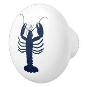 Kustkreeft Navy blauw en wit Keramische Knop (Rechts)