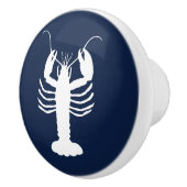 Kustkreeft Navy blauw en wit Keramische Knop (Rechts)