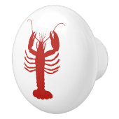 Kustkreeft rood en wit keramische knop (Rechts)