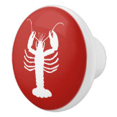 Kustkreeft rood en wit keramische knop (Rechts)