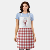 kustkreeft rood gingham Schort (Gedragen)