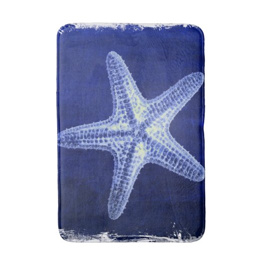 kustkreeft rustisch zeeblauwe zeester badmat (Voorkant Verticaal)