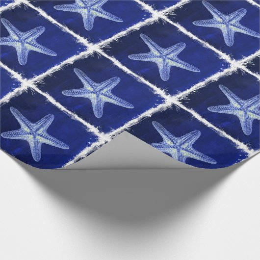 kustkreeft rustisch zeeblauwe zeester cadeaupapier (Hoek)