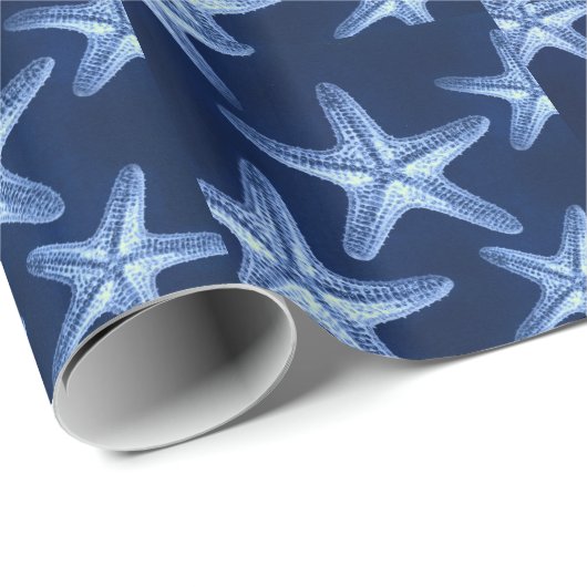 kustkreeft rustisch zeeblauwe zeester cadeaupapier (Rol Hoek)