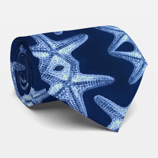kustkreeft rustisch zeeblauwe zeester stropdas (Opgerold)