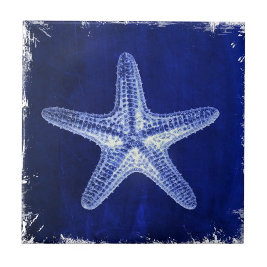 kustkreeft rustisch zeeblauwe zeester tegeltje (Voorkant)