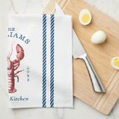 Kustkreeft strand huis familienaam theedoek (Quarter Fold)