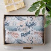 Kustkreeft Zeevruchten Blauwe Perzik Nautilus Tissuepapier (Geschenk)