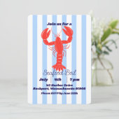 Kustkreeft Zomer Nautisch Uitnodiging (Staand voorkant)