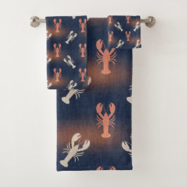 Kustkreeftpatroon – Nautisch Zeevoedsel Zomer Bad Handdoek