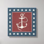 Kustkunst | Anchor op rood Canvas Afdruk (Voorkant)