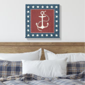 Kustkunst | Anchor op rood Canvas Afdruk (Insitu (Slaapkamer))