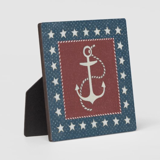 Kustkunst | Anchor op rood Fotoplaat (Voorkant)