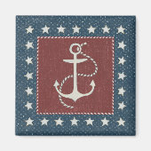 Kustkunst | Anchor op rood Magneet (Voorkant)