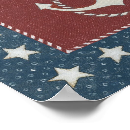 Kustkunst | Anchor op rood Poster (Hoek)