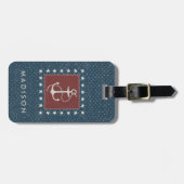 Kustkunst | Anker op rood Bagagelabel (Voorkant horizontaal)