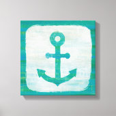Kustkunst | Aqua Anchor Canvas Afdruk (Voorkant)
