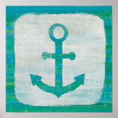 Kustkunst | Aqua Anchor Poster (Voorkant)