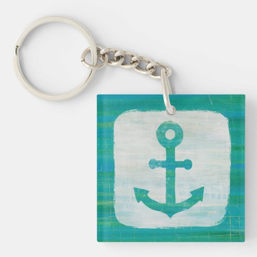 Kustkunst | Aqua Anchor Sleutelhanger (Voorkant)
