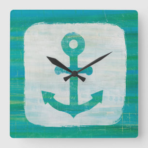 Kustkunst   Aqua Anchor Vierkante Klok