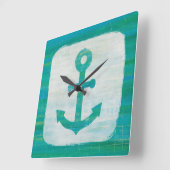 Kustkunst | Aqua Anchor Vierkante Klok (Hoek)