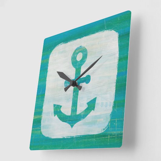 Kustkunst | Aqua Anchor Vierkante Klok (Hoek)