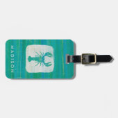 Kustkunst | Aqua Lobster Bagagelabel (Voorkant horizontaal)