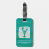 Kustkunst | Aqua Lobster Bagagelabel (Achterkant verticaal)