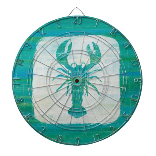 Kustkunst | Aqua Lobster Dartbord (Voorkant)
