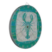 Kustkunst | Aqua Lobster Dartbord (Voorkant Links)