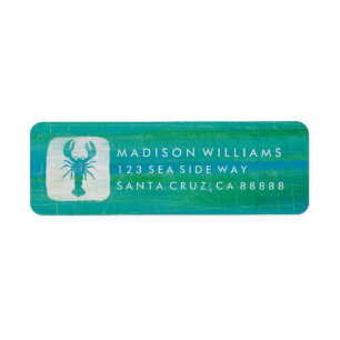 Kustkunst   Aqua Lobster Etiket
