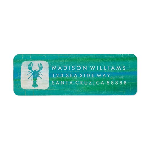 Kustkunst | Aqua Lobster Etiket (Voorkant)