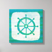 Kustkunst | Aqua stuurwiel Canvas Afdruk (Voorkant)