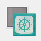 Kustkunst | Aqua stuurwiel Magneet (Voorkant / Achterkant)