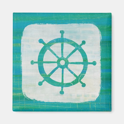 Kustkunst | Aqua stuurwiel Magneet (Voorkant)