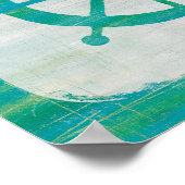 Kustkunst | Aqua stuurwiel Poster (Hoek)