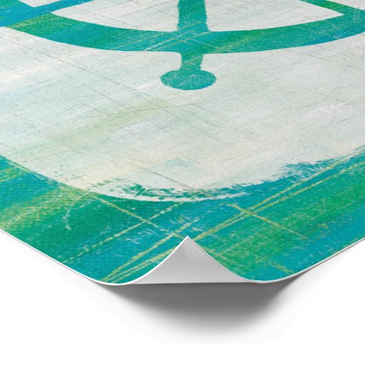 Kustkunst | Aqua stuurwiel Poster (Hoek)